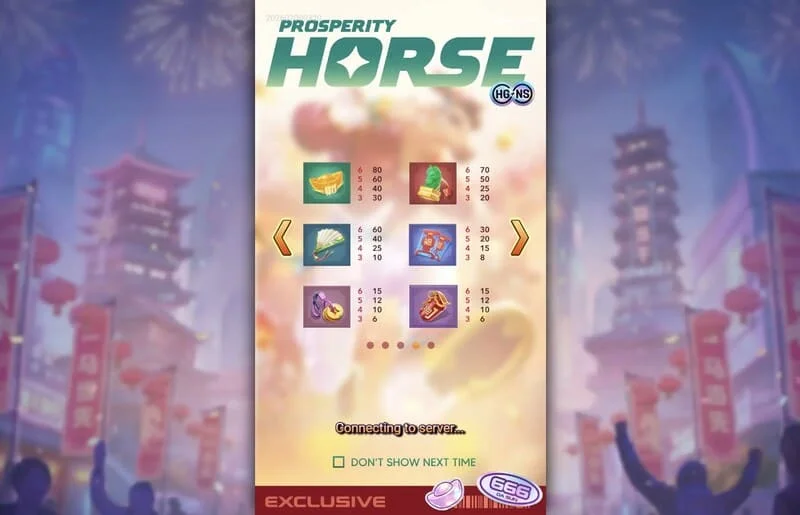 Prosperity Horse - Auszahlungstabelle der Symbole